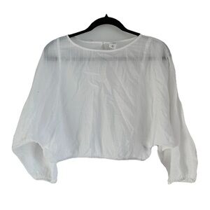 Melrose and Market Women’s White Sheer Top size medium NWT